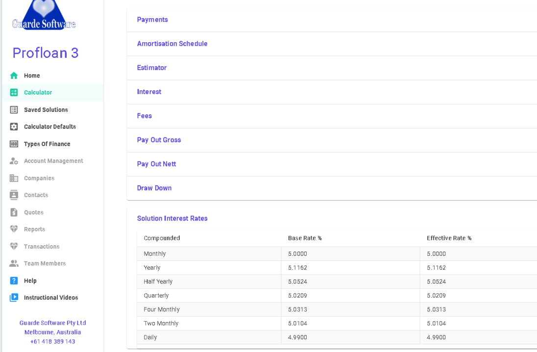 Profloan 3 Loan Calculator Interest Rates